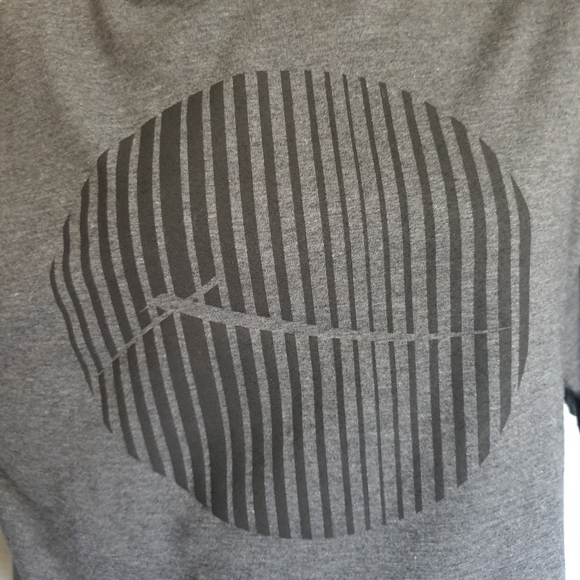 X by Gottex Wm's Grey Short Rolled Sleeve Pullover Hoodie w/ Screen Print Sz XS - Picture 8 of 16